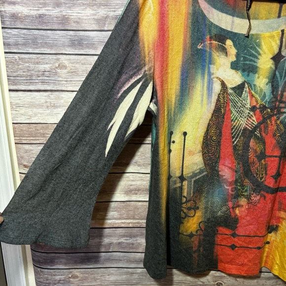 Mushka by Sienna Rose Multicolor Top 3/4 Sleeve Size Large  B0 - Picture 2 of 4